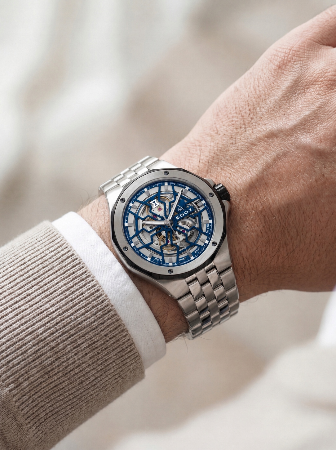 Hodinky Edox Delfin Mecano Skeleton 85303-3M-BUIGB