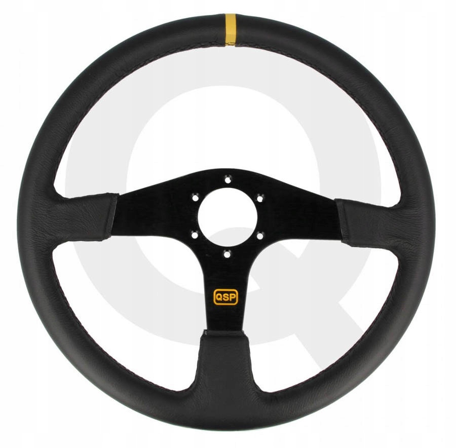 

Kierownica skórzana Qsp 3 ramienna 380mm płaska