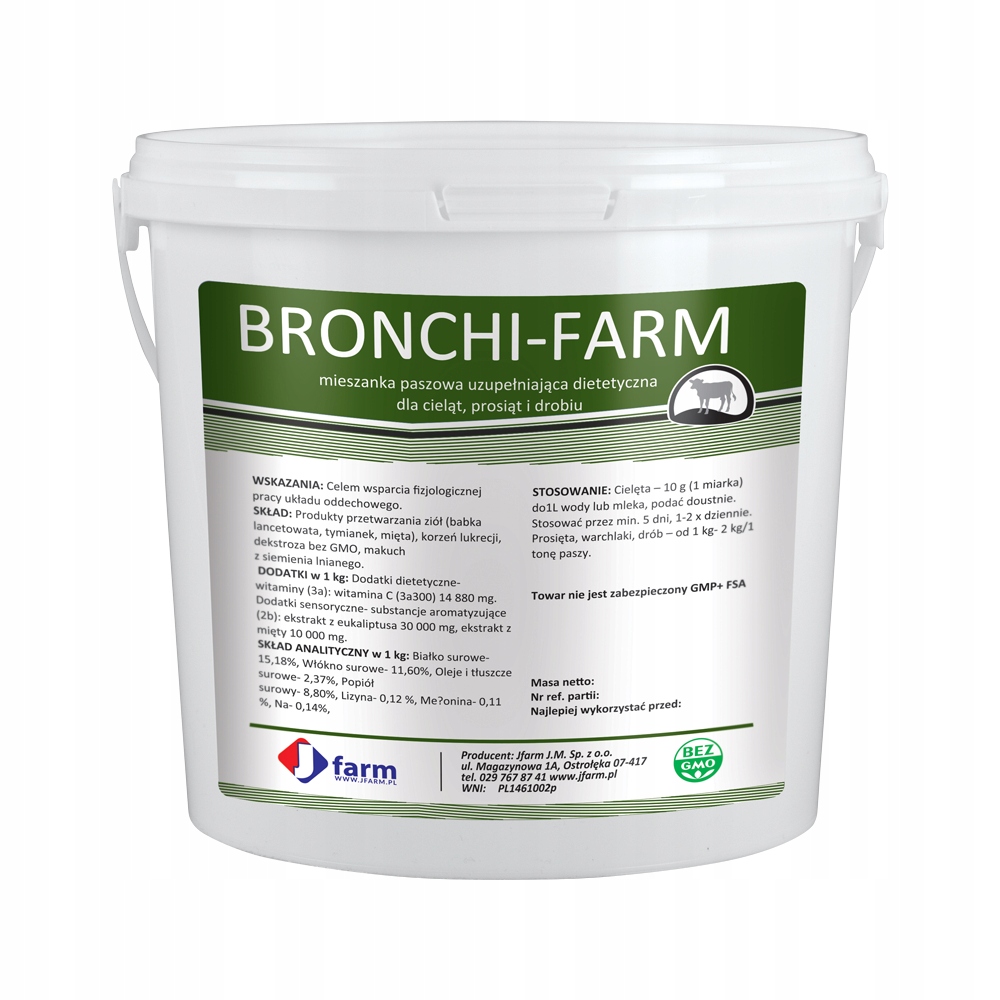 

Bronchi-Farm 150 g zapalenie płuc kaszel u cieląt