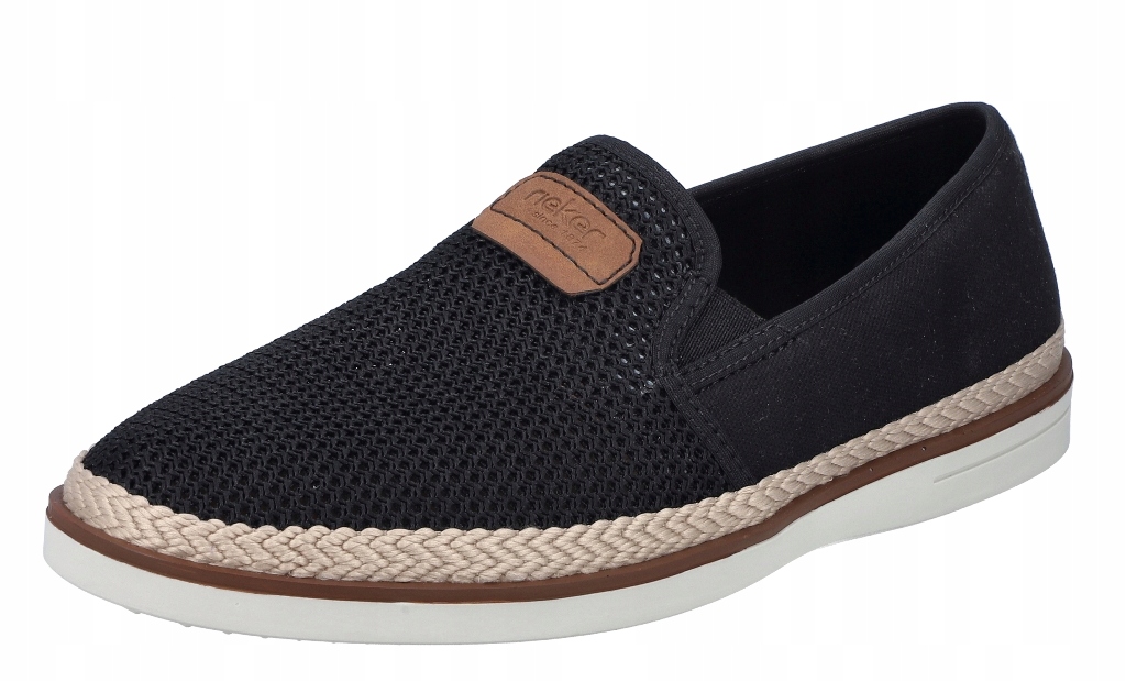 Rieker B2366-00 41 černé pánské nazouvací polobotky mokasíny