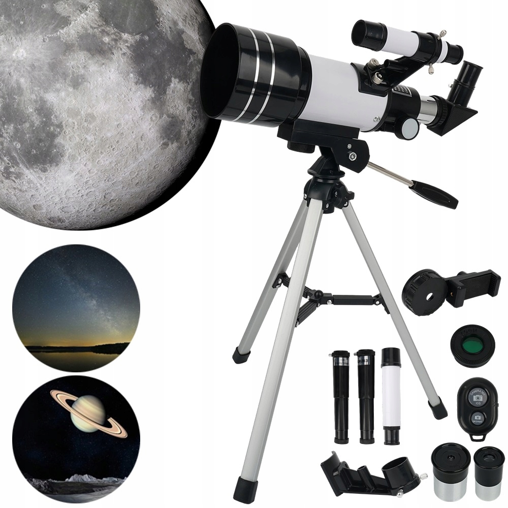 Teleskop Astronomiczny 70MM 400MM 15X-150X Dla Początkujących