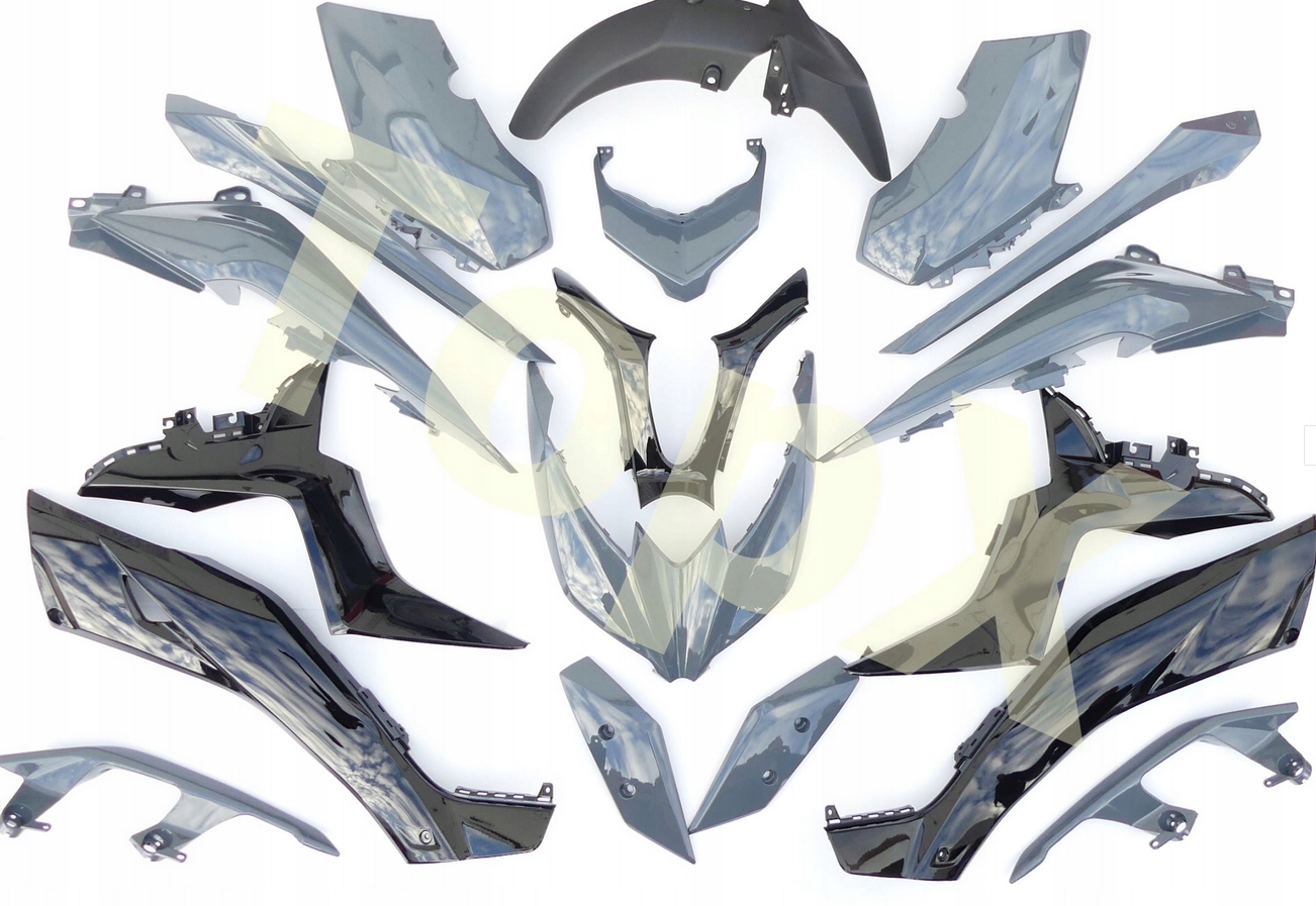 Yamaha Xmax X-max 2018-2023 Sada plastových středových bočních krytů, šedá