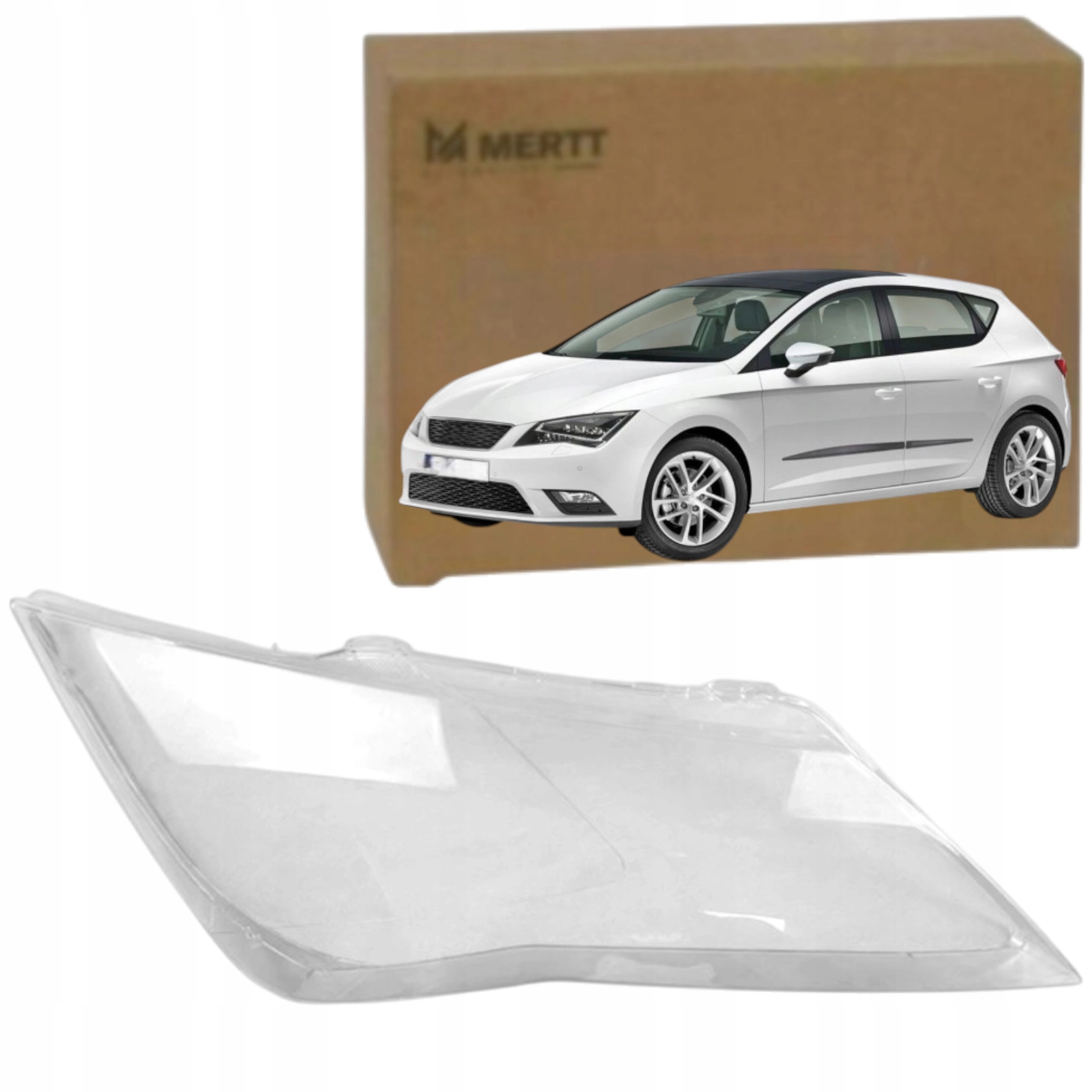 Pravý nový kryt předního světlometu sklo Seat Leon III 2012-2020