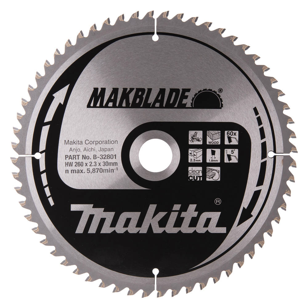 Makita Kotoučová Pila 260x30x60z Makblade Dřevo