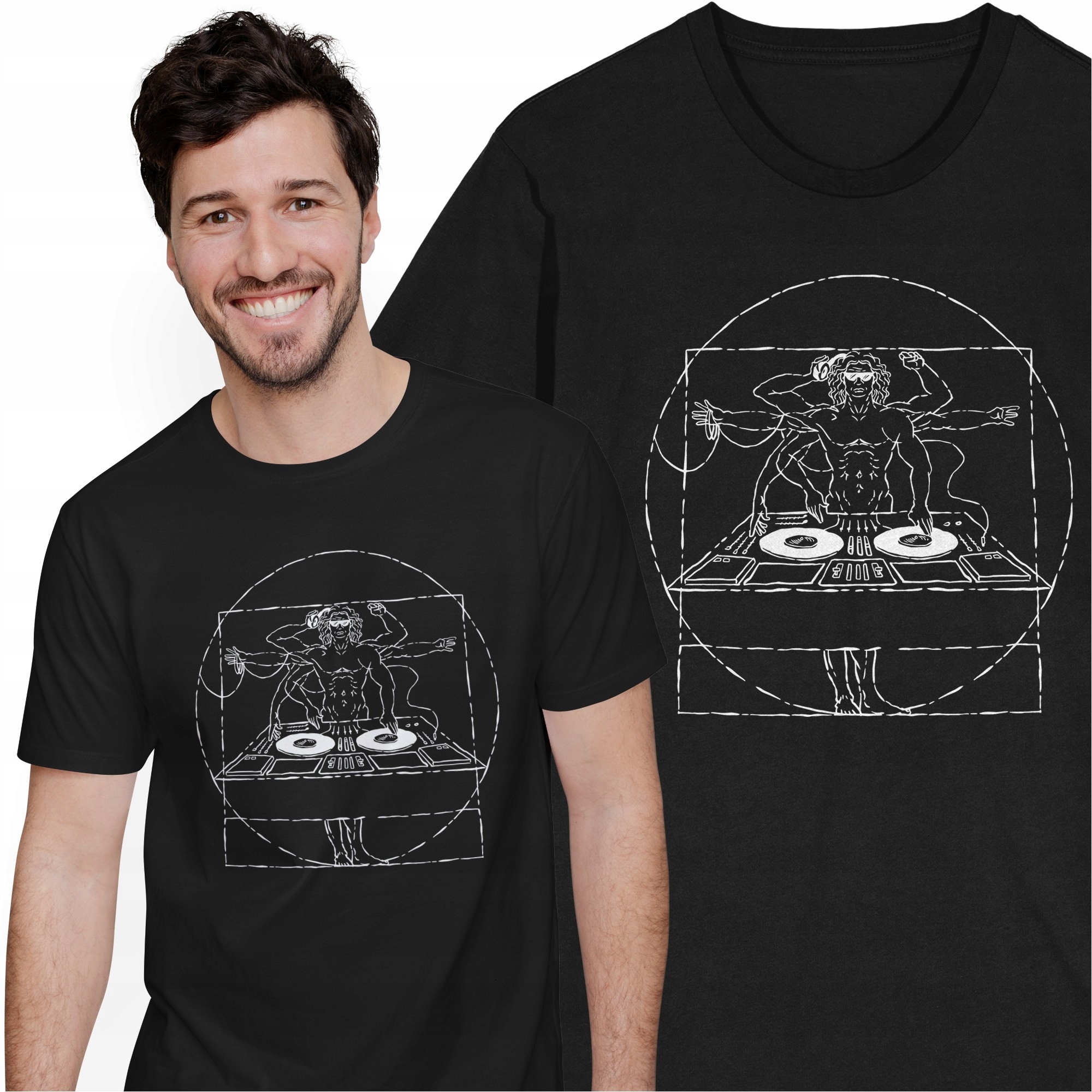 

Vitruvian Dj Koszulka Leonardo da Vinci Muzyka