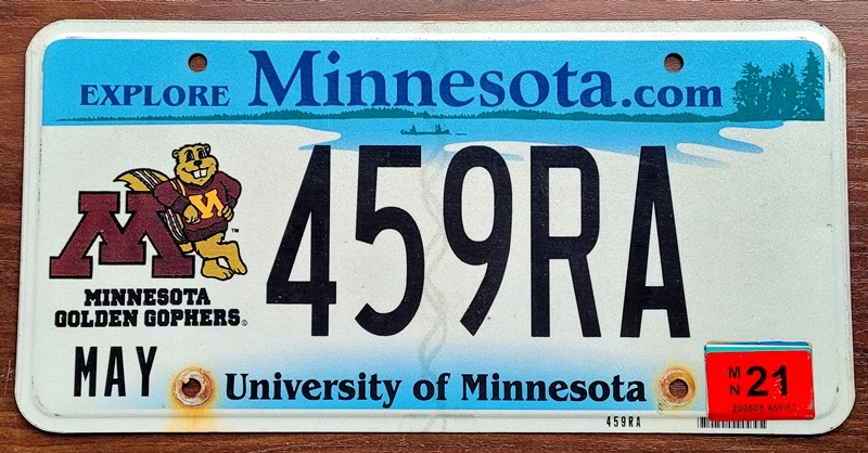 Minnesota 2021 - tablica rejestracyjna z USA