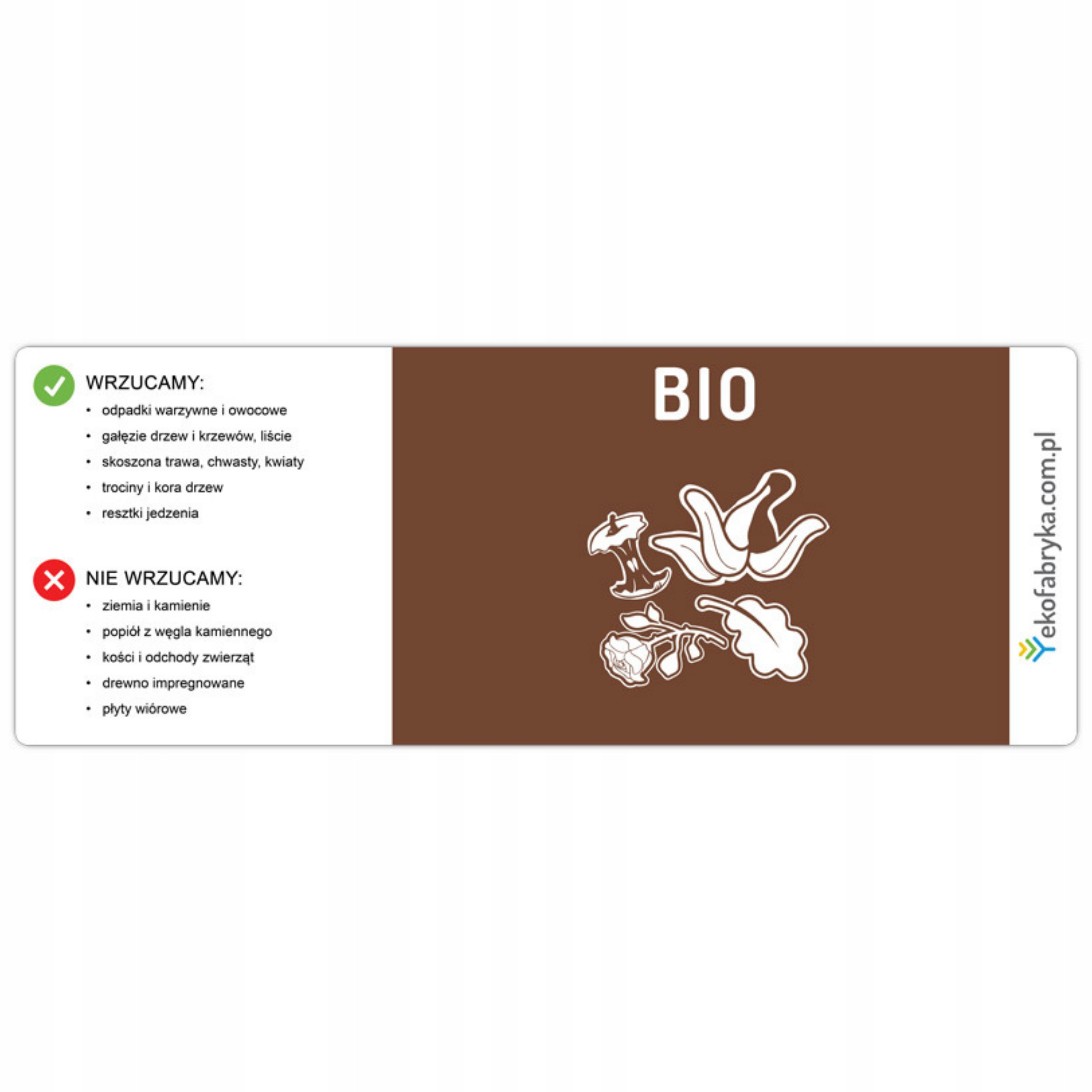 

Naklejka na kosz zewnętrzny Bio 80×30cm brązowy