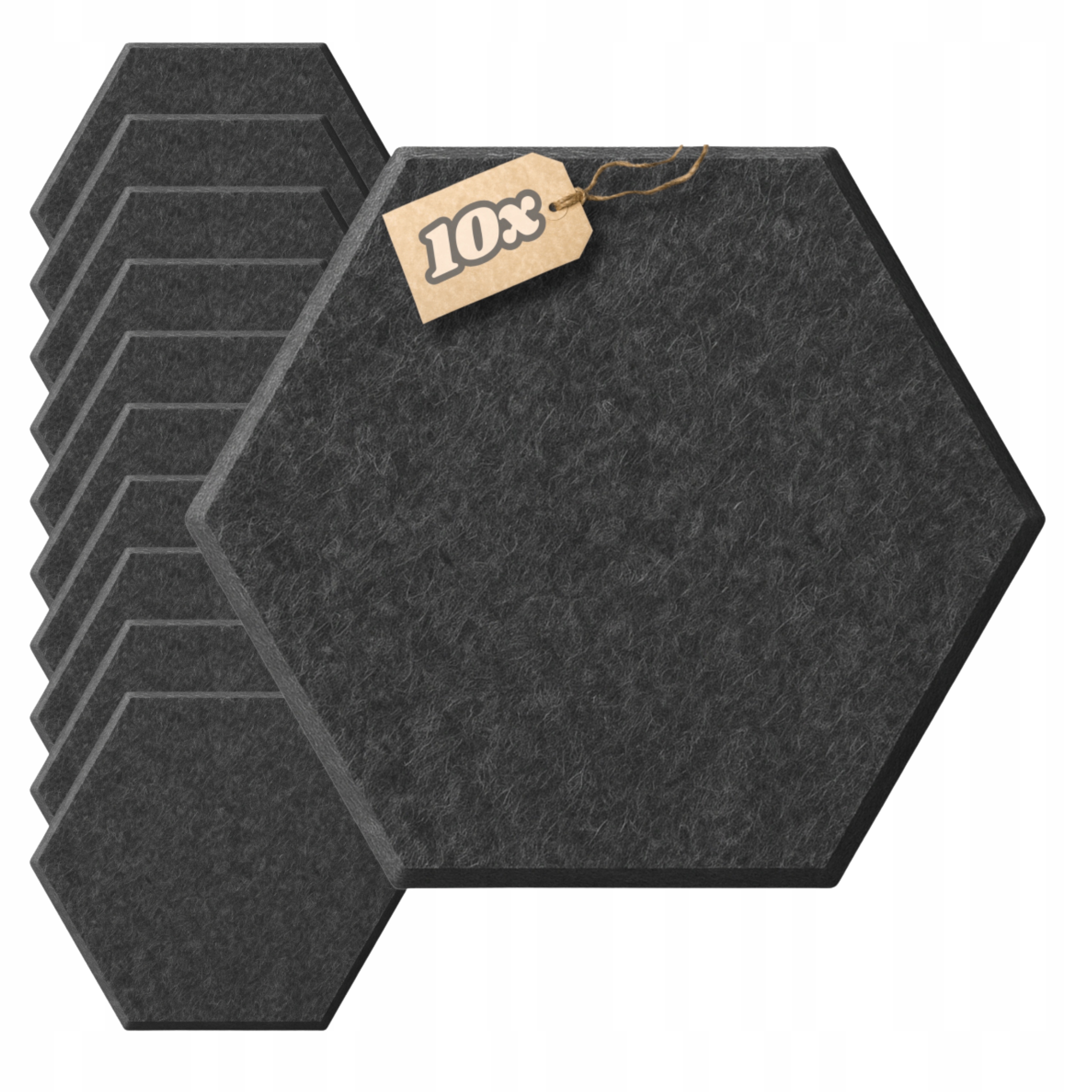 3D akustický nástěnný panel samolepicí hexagon plstěná opěrka hlavy šedá