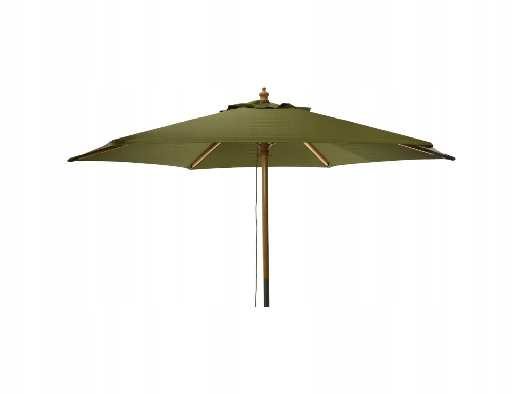 Drevený záhradný slnečník, Ø 250 cm, zelený