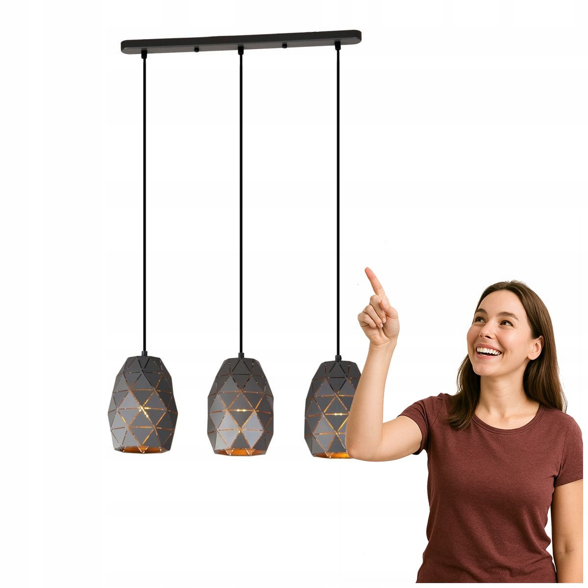 Závesná lampa Harley MDM-3480/3 Gr+gd Italux