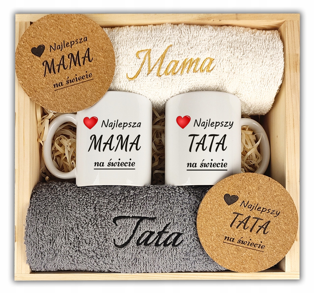 

Na Dzień Mamy Matki Taty Ojca Zestaw Kubek