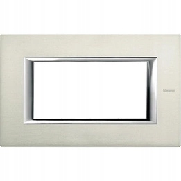 Axolute Protohranný rámik 4 moduly Brushed Aluminium Bticino HA4804XC