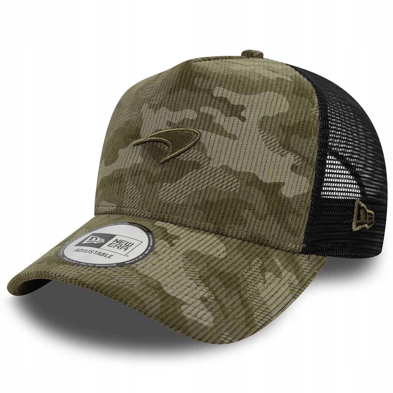 Čepice McLaren F1 New Era Cord Camo E-Frame Trucker