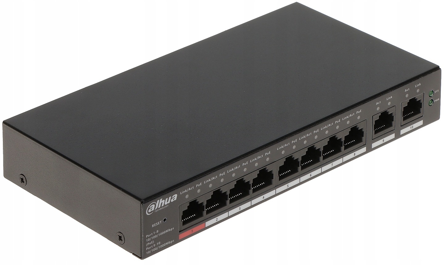Gigabitowy Switch Poe CS4010-8GT-110 8 Portowy Dahua