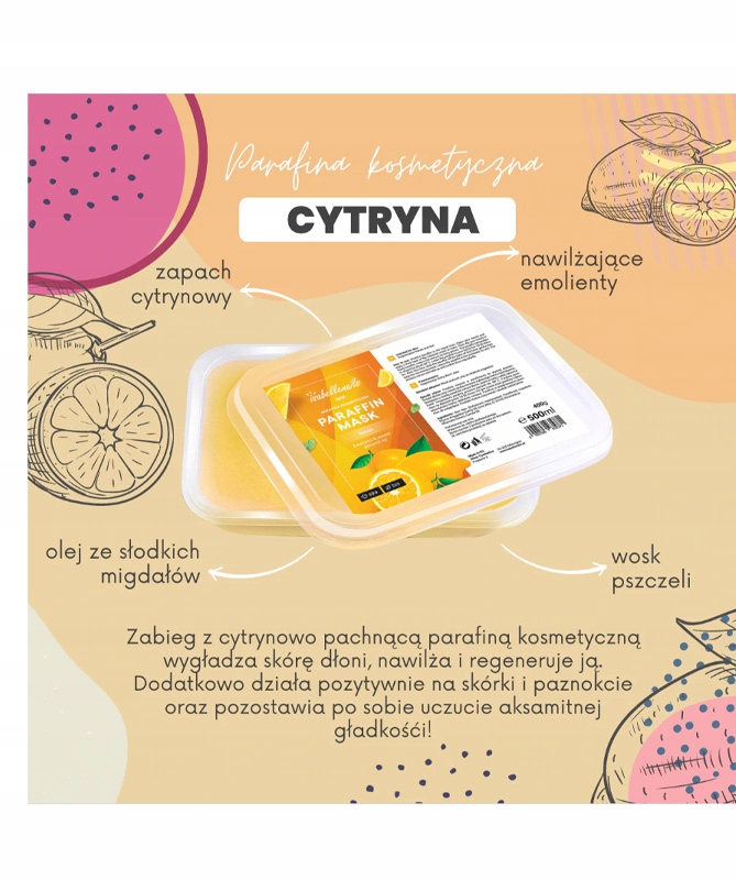 PARAFINA Kosmetyczna do stóp dłoni Isabellenails Cytrynowa 500ml EAN (GTIN) 5902596935771