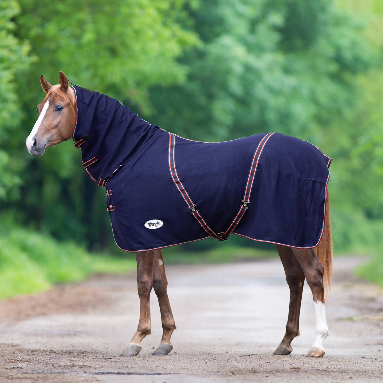 Derka York Rosalie z kapturem 125 cm granatowa