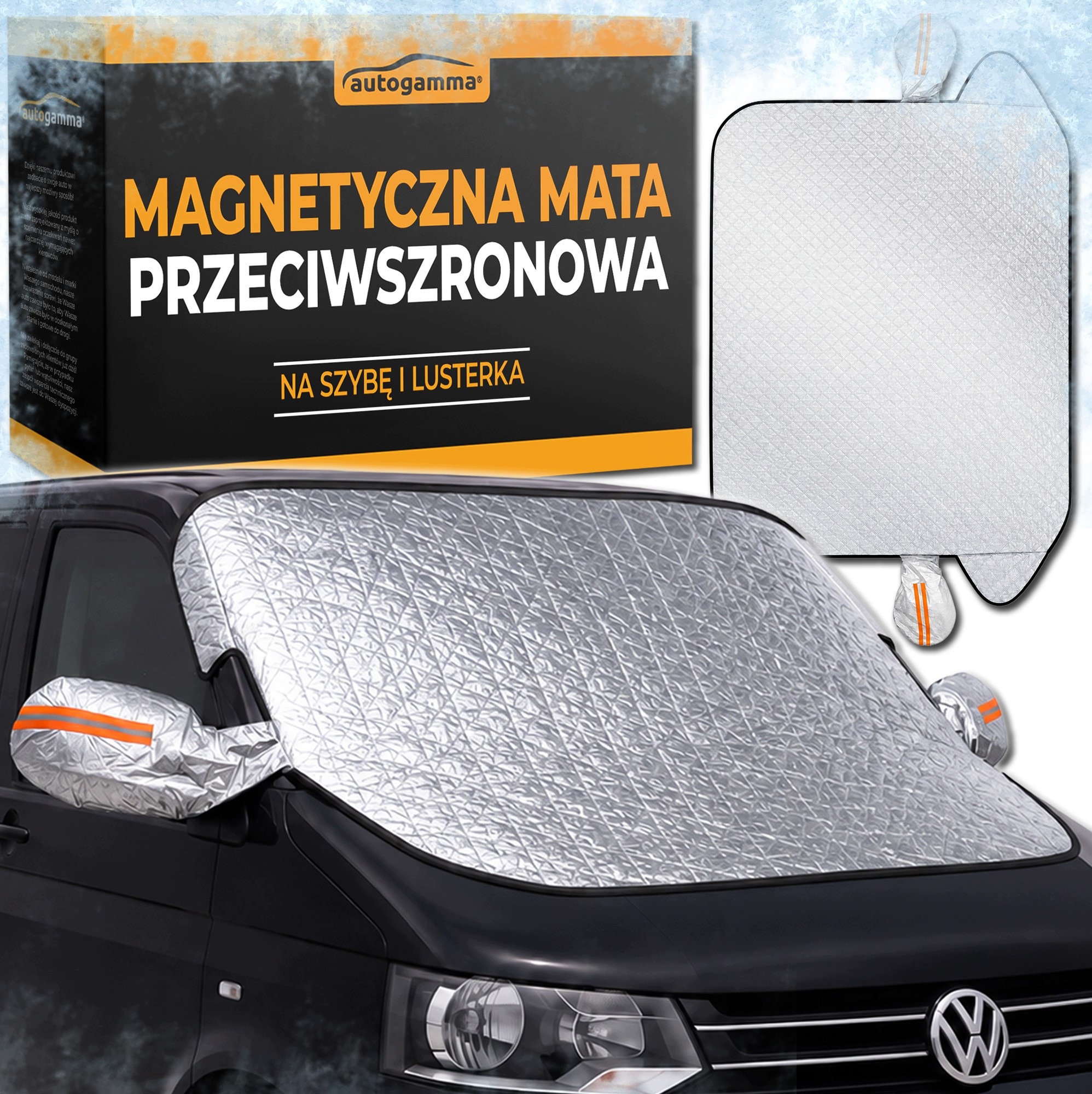 Mata Zimowa Magnetyczna na Szybę 310x144 Antyszronowa Suv Bus Van Lusterka