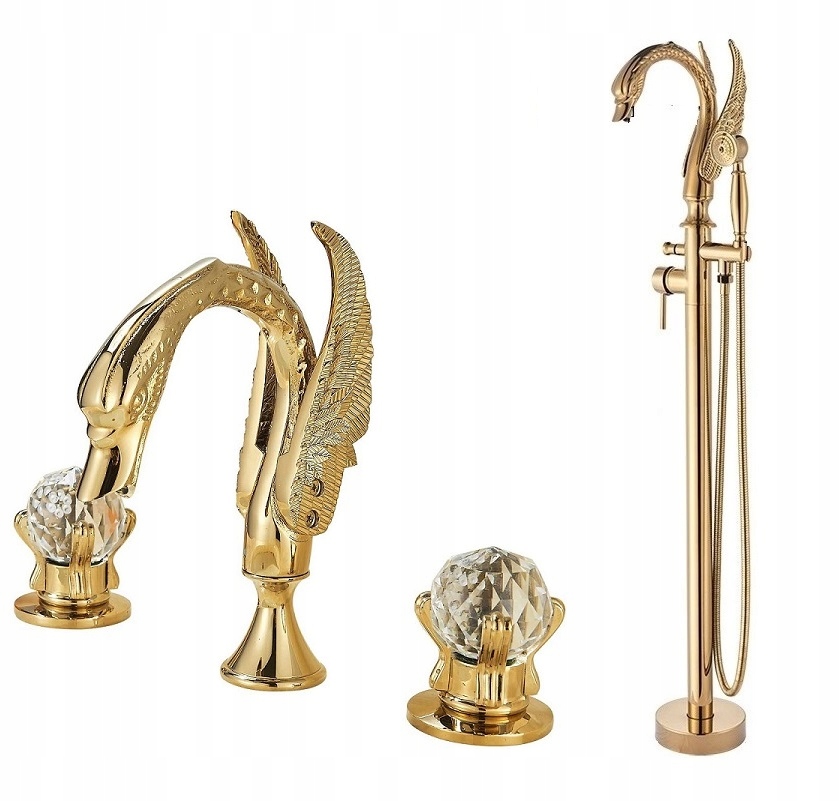 Vaňová batéria Old Retro Gold umývadlo Sada