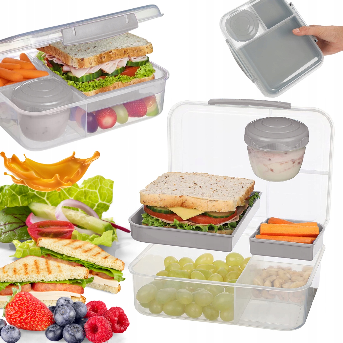 

Lunchbox Pojemnik Na Obiad Z Przegródkami Duży XXL