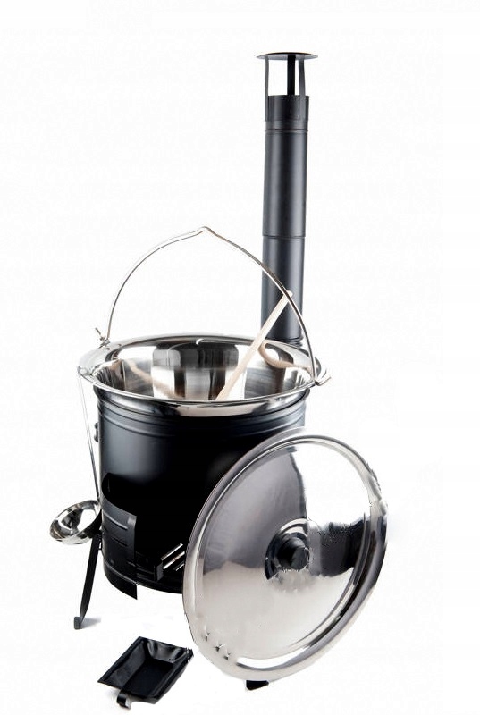 

Kuchnia Polowa 31CM Kociołek Pokrywka Inox 10L