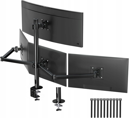Stojanový držiak na 4 monitory 17-32 palcov, 10 kg, Vesa 75/100 mm, čierny