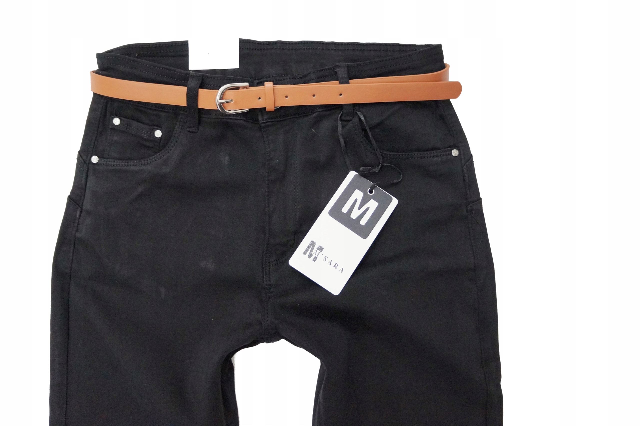 M.SARA WYSZCZUPLAJĄCE SPODNIE/JEANSY WYSOKI STAN Rozmiar 42