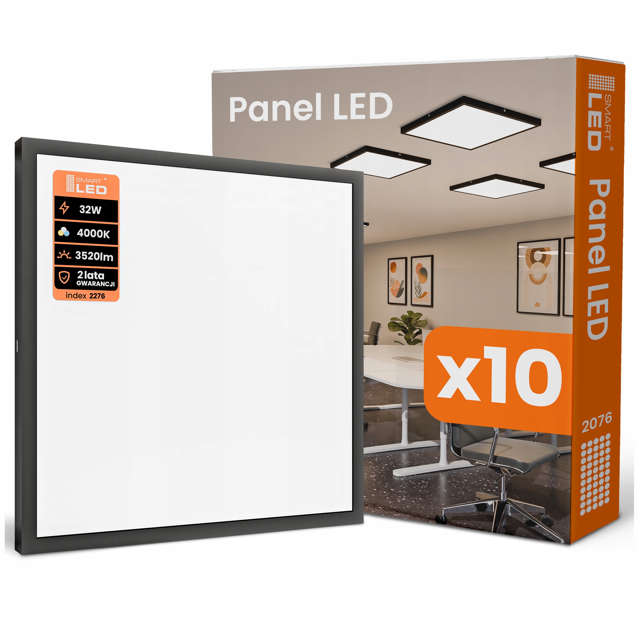 PANELl LEDNástenný stropné svietidlo 32W Stropné Svietidlo 4000K 3520lm 40x40 cm Čierny Stropný
