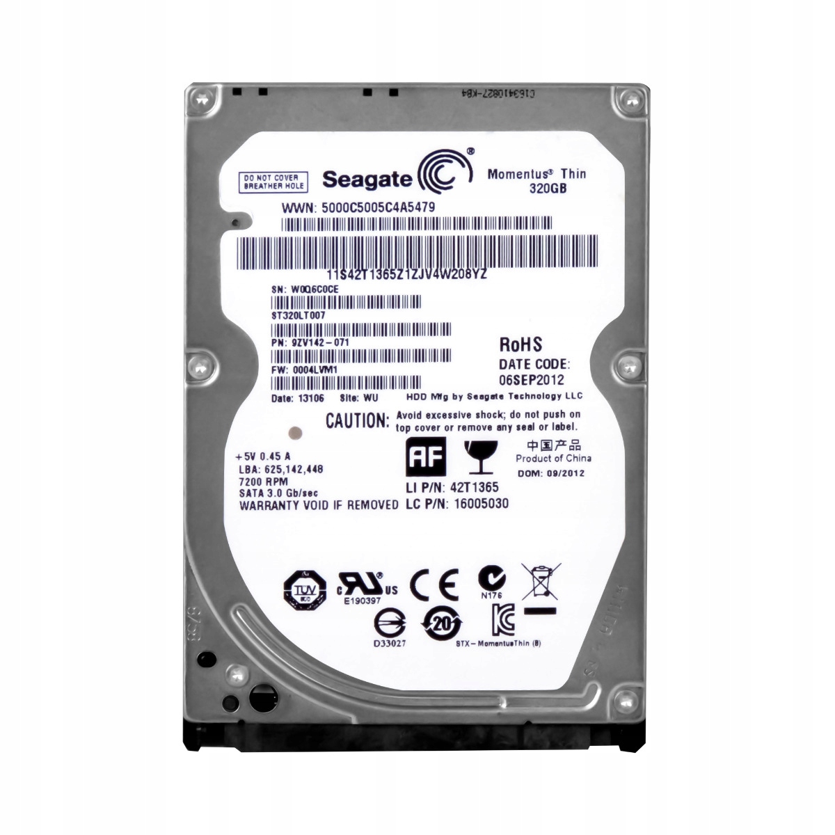 Seagate Moments 320GB 7.2K 16MB Sata II 2.5'' ST320LT007