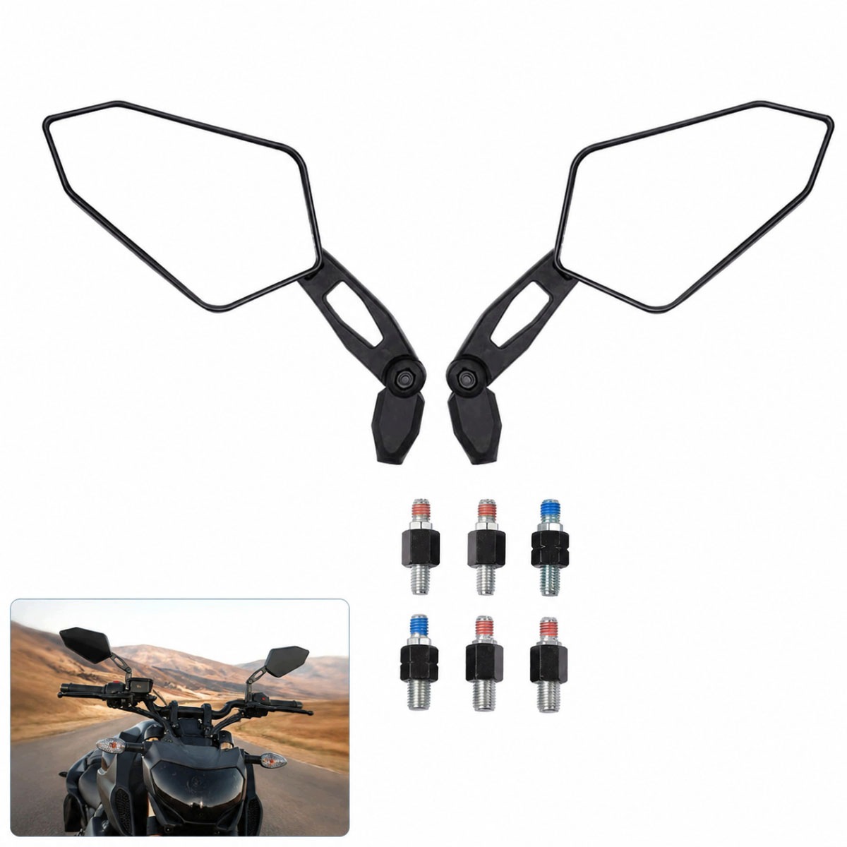 Lusterka Składane Uniwersalne Quad Atv Cross Motocykl Adapter Lusterek
