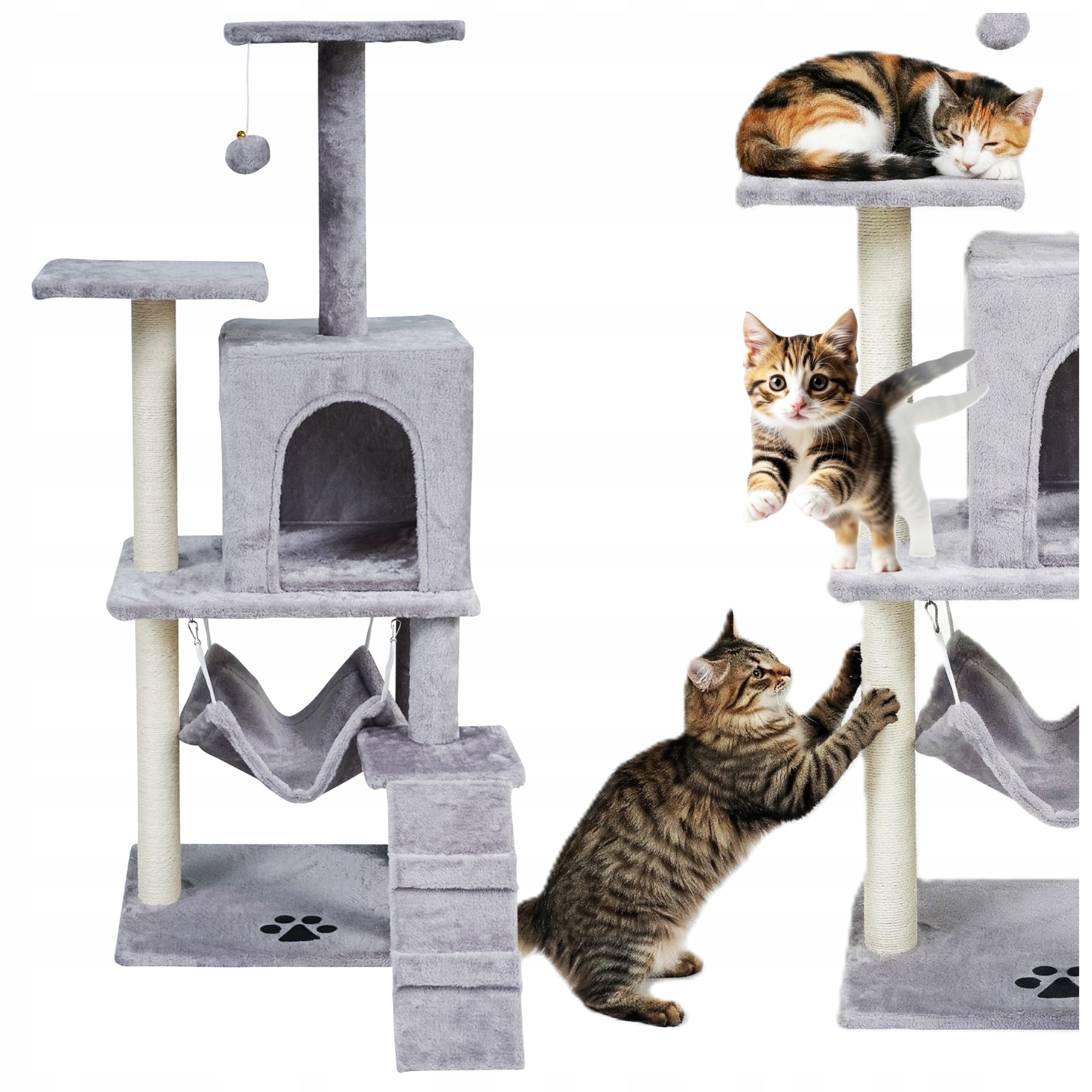Drapak Dla Kota Wysoki Legowisko Domek Wieża Słupek Drapania Sizal 125CM XL