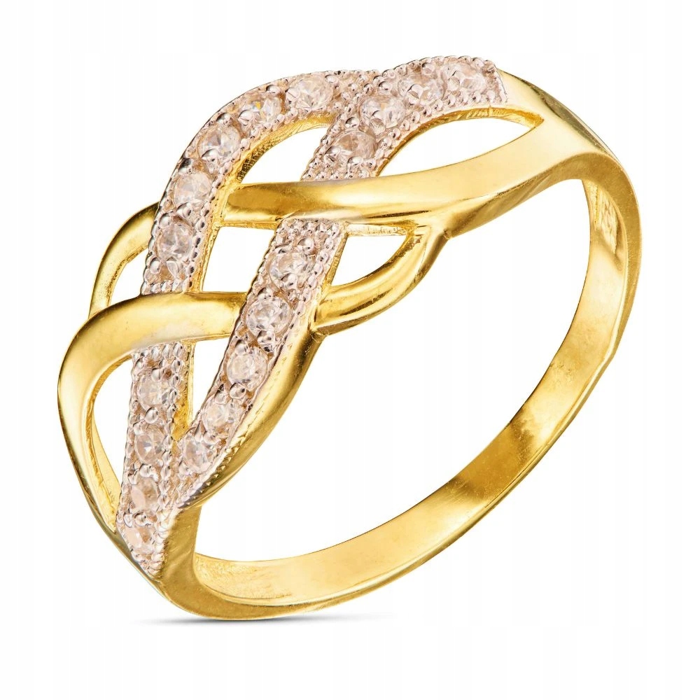 Zlatý Prstýnek 585 Široký Propletený Cop Vlny Masivní Vel. 14