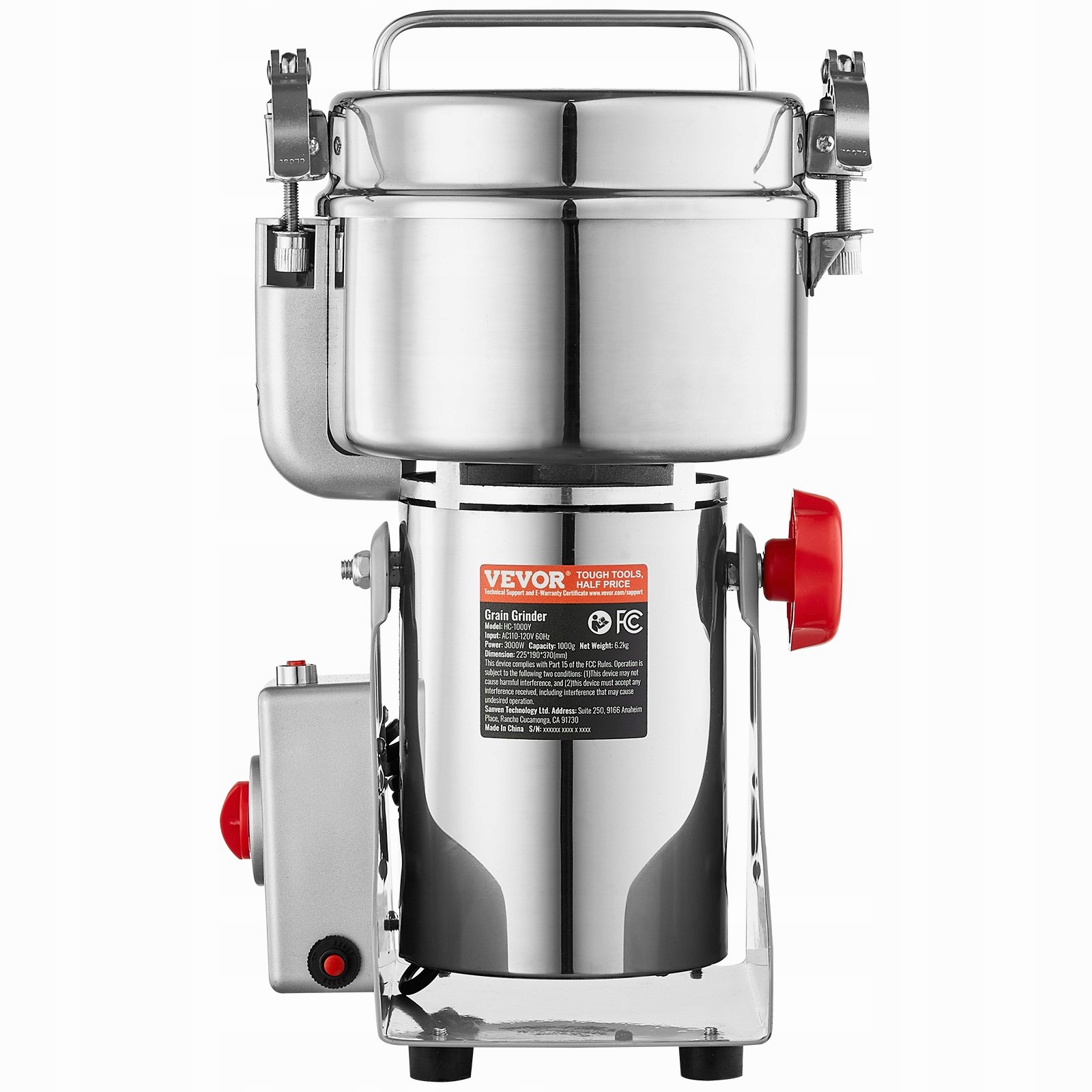 Elektrický obilný mlýnek 3000 W nerezová ocel, rychlé krmivo moukou