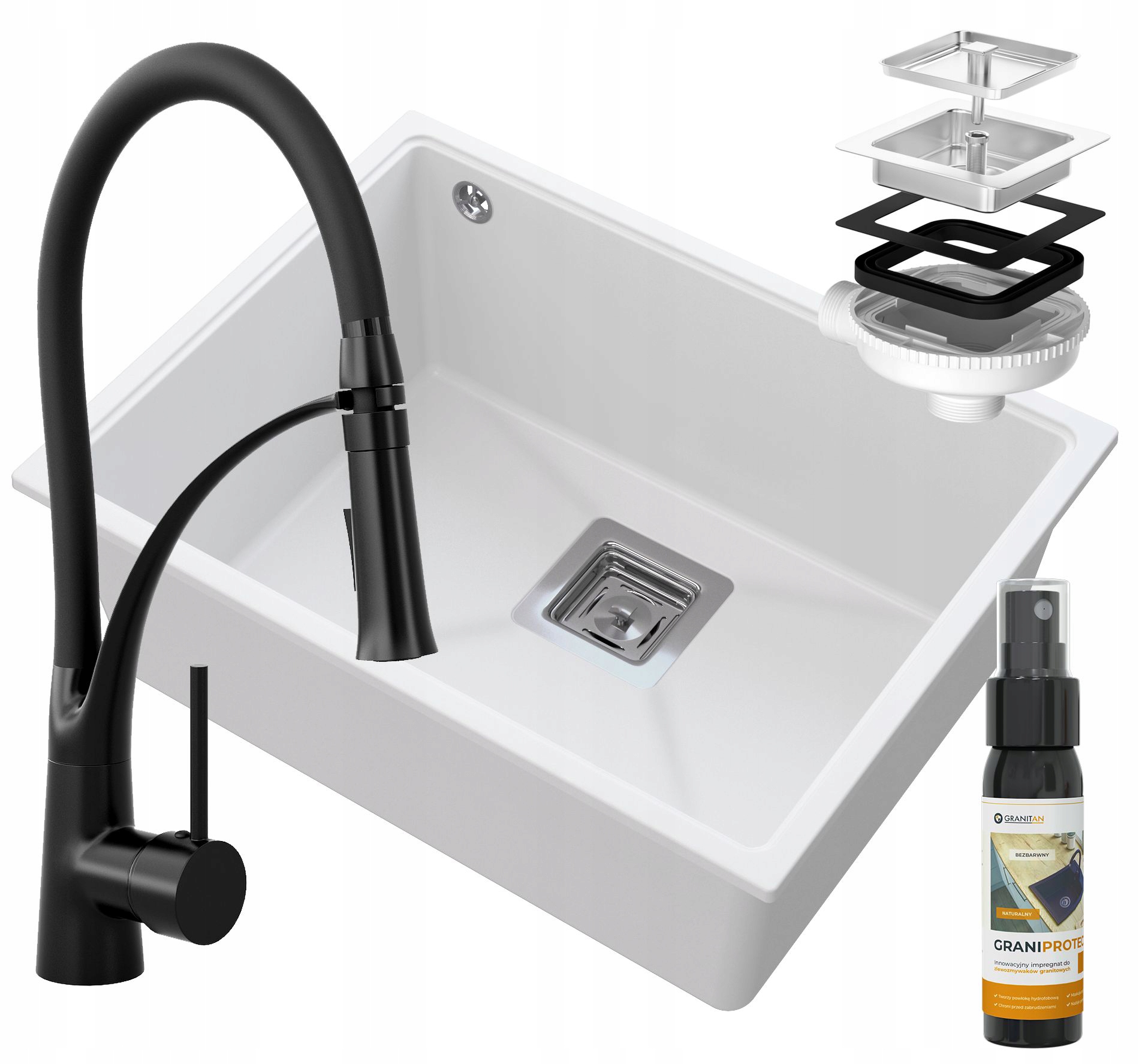 Umývadlo Pod Dosku Kuchynský Kohútik Sifón Napo Sada