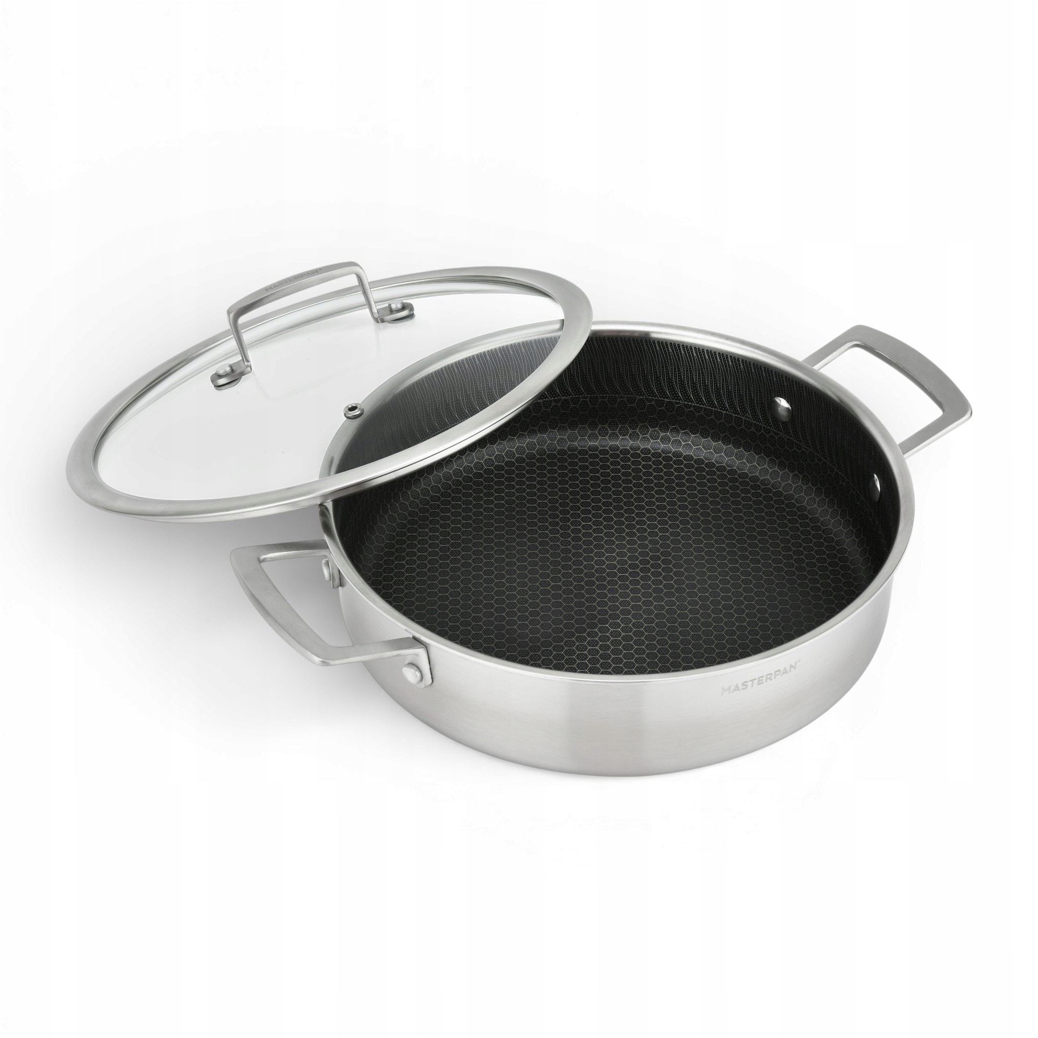 Garnek Stal Nierdzewna Plaster Miodu 28 CM Masterpan Pokrywka Niski