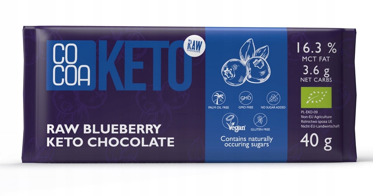12x Czekolada Z Jagodami I Olejem Mct Bez Dodatku Cukrów Bezglutenowa Keto