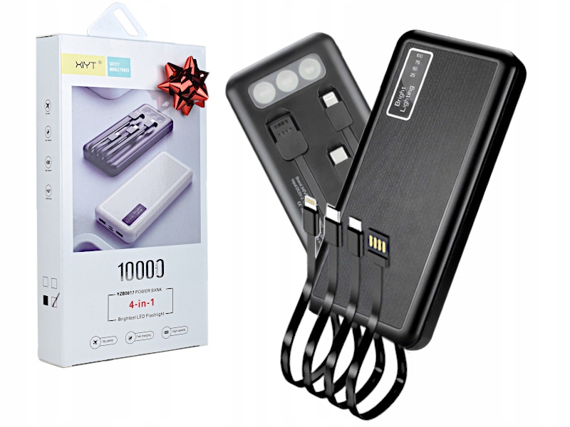 Multifunkční nabíječka Powerbank 10000 mAh 4v1