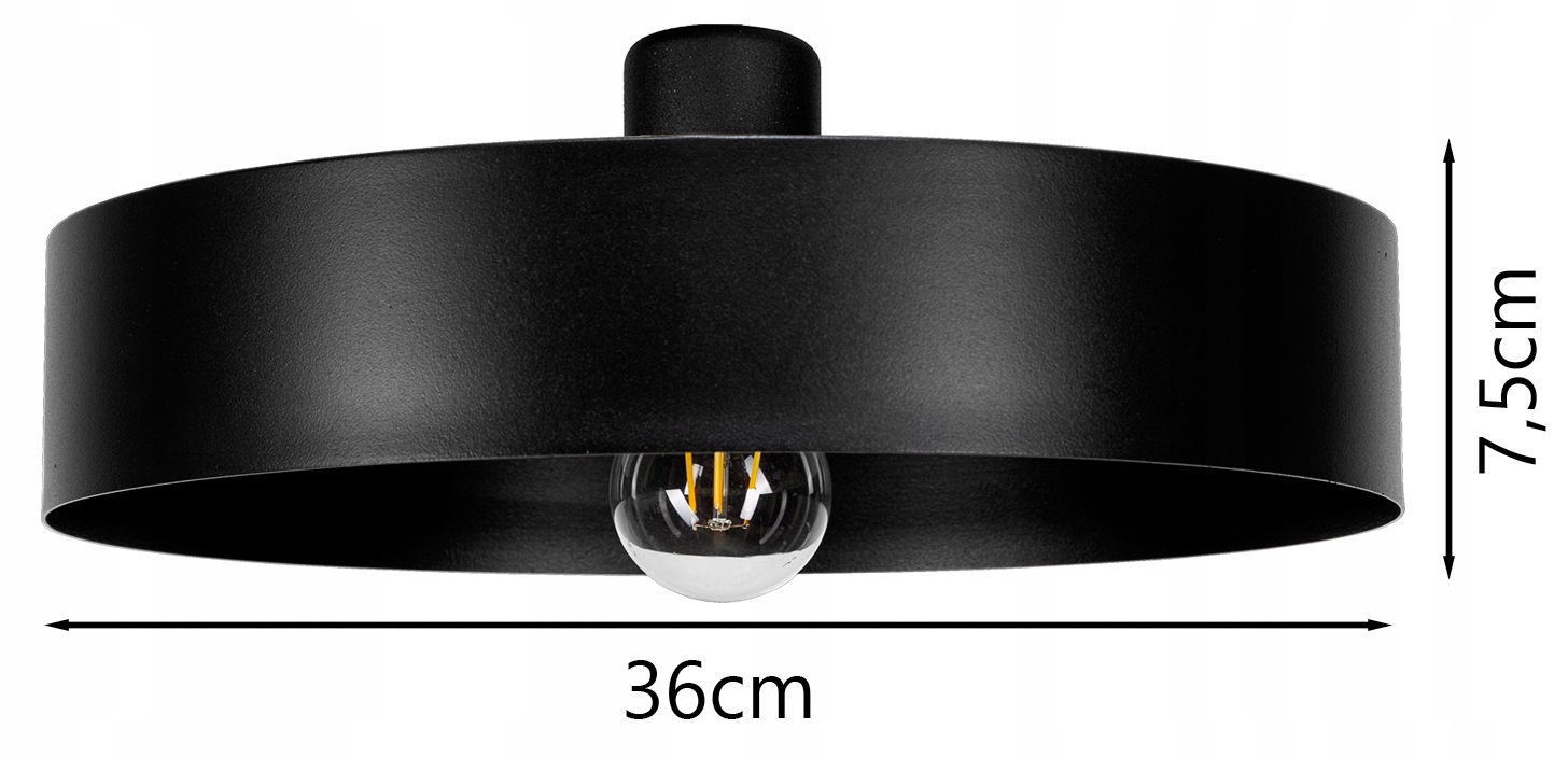 NOWOCZESNA LAMPA SUFITOWA METALOWA PLAFON ŻYRANDOL LOFT DUŻA 36CM LED Marka Glimex
