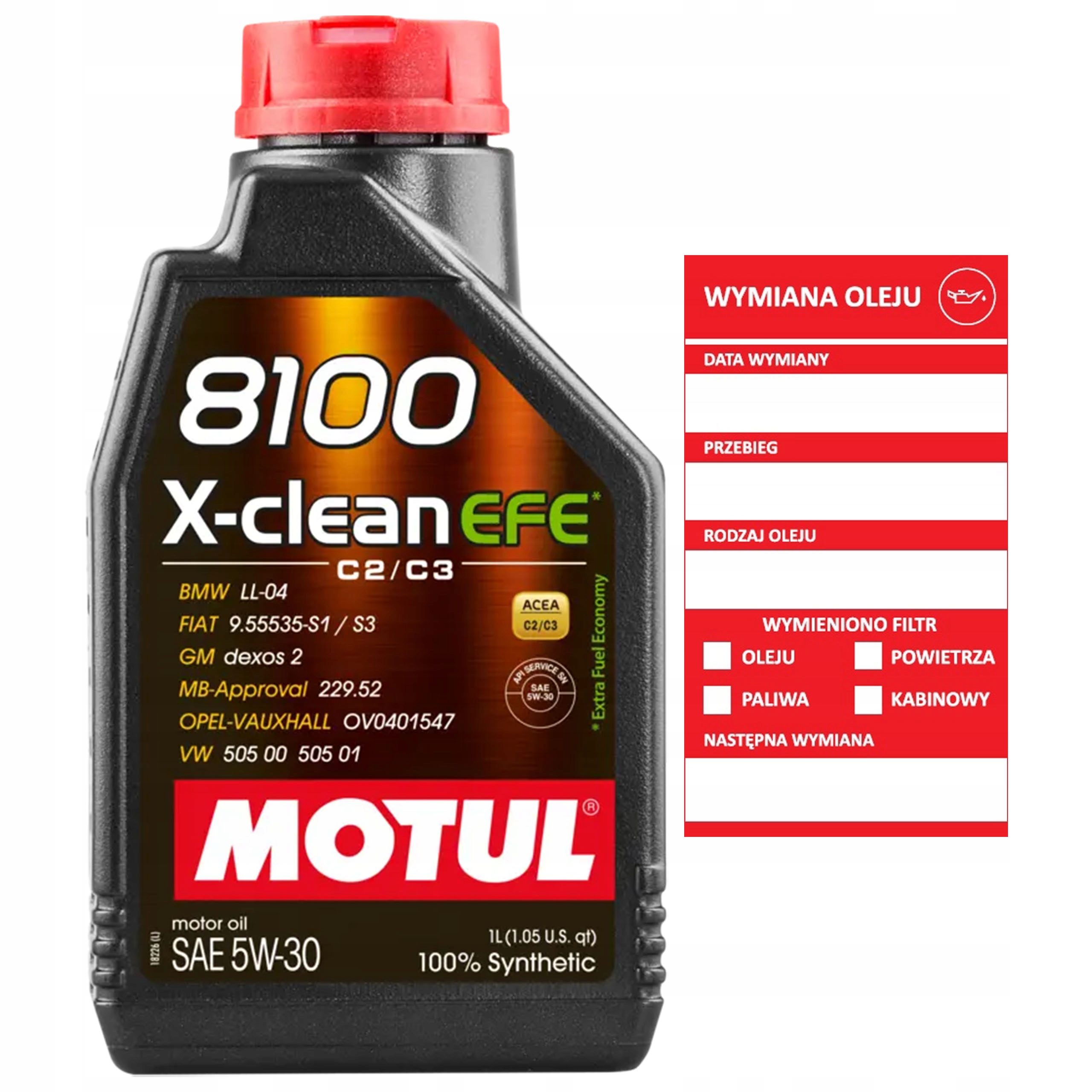 Motul 8100 X-clean Efe Olej C2/C3 5W30 1L 505.01