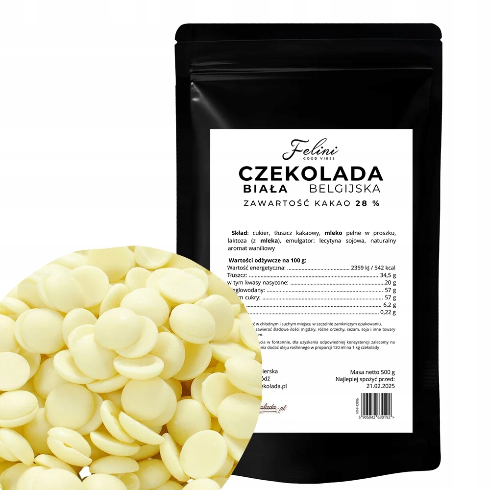 Levně 2x Felini čokoláda bílá belgická 28% 500 g
