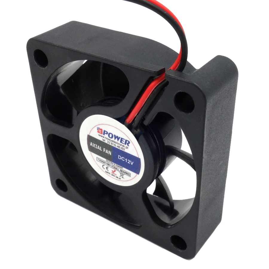 Wentylator przemysłowy 50x50x15mm 12V kulkowy wiatrak 5cm 50x15 Rodzaj wentylatora osiowy