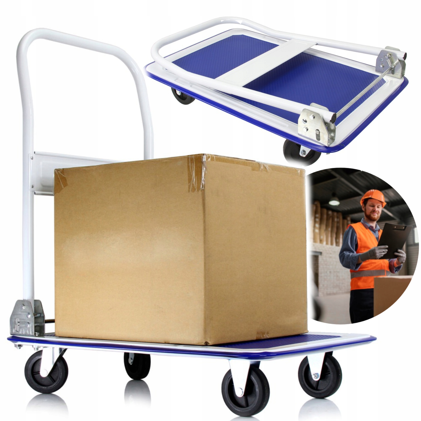 PLATFORMA DE TRANSPORT PENTRU CARUCIOR 300KG, DEPOZITARE PLIABILA