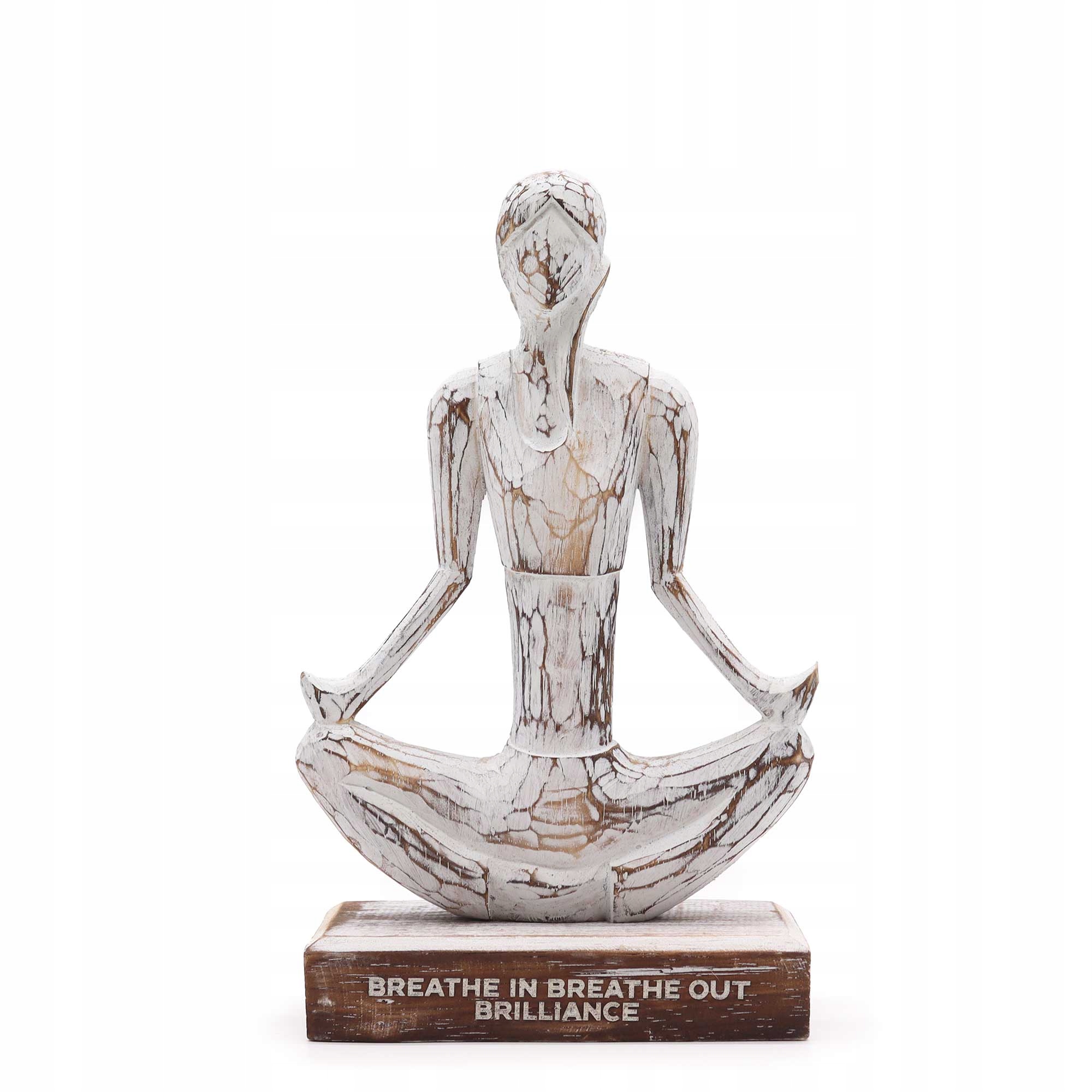Dřevěná jogínka – Hnědá – „Breathe in Breathe out Brilliance“
