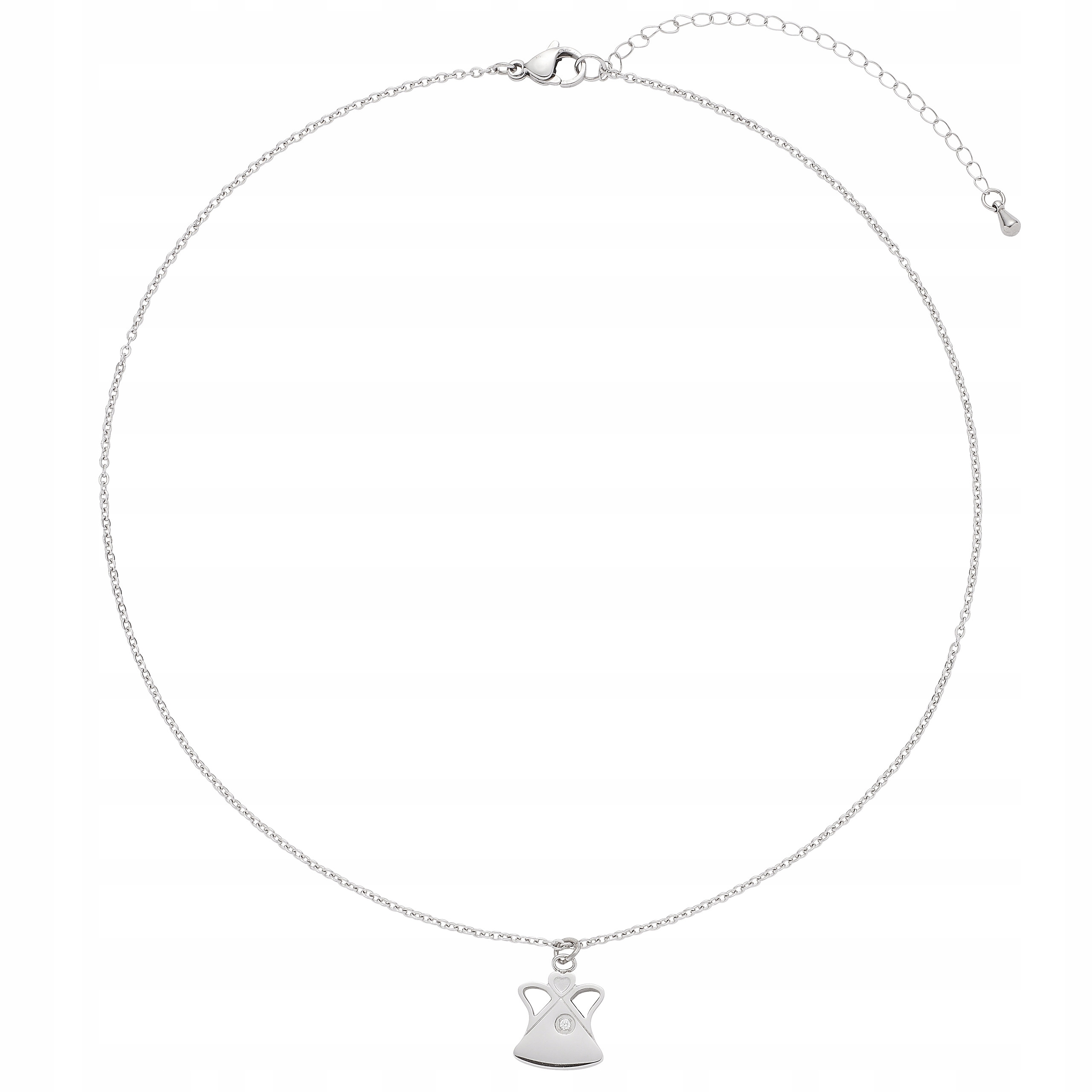 Magnetický náhrdelník s diamantem Stříbrný anděl Ocel Chirurgická