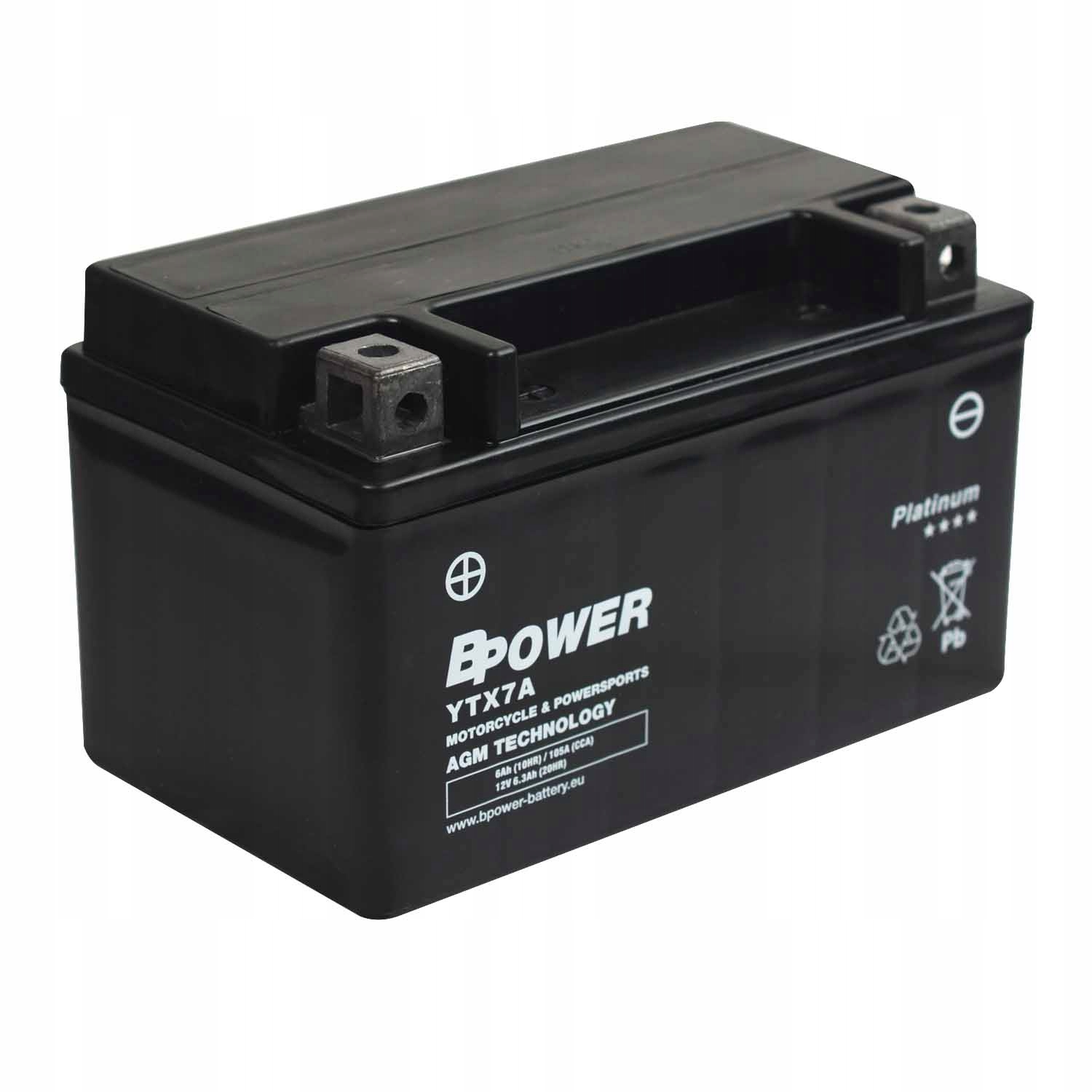 BPower Platinum AGM YTX7A 12V 6Ah 105A ETX7A