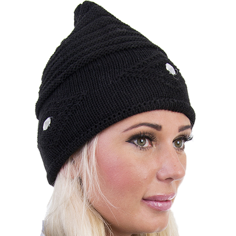 

C121 Zimowa Damska Czapka Beanie Czarna