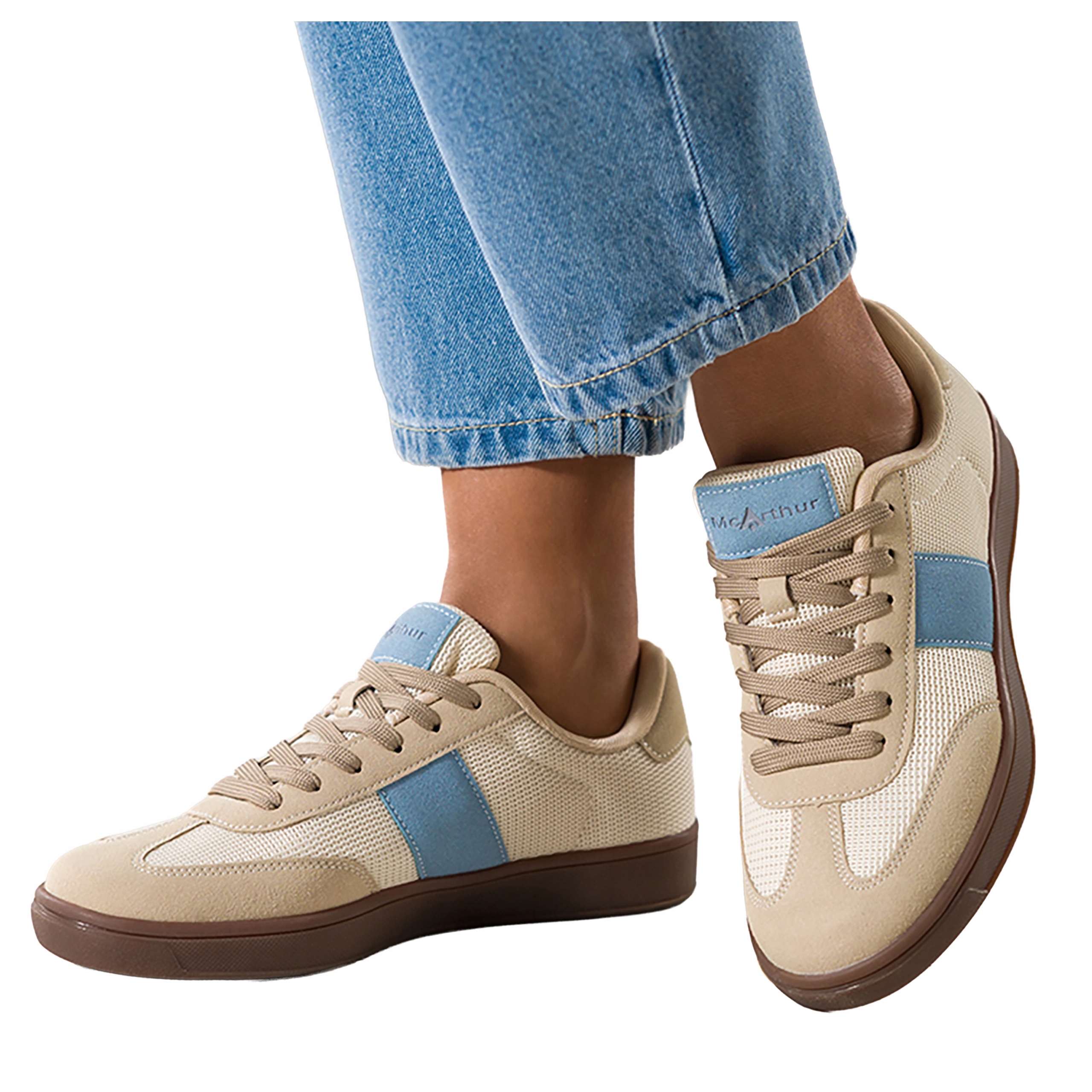 Sneakersy Béžové Dámské Sportovní Pletené Elastické Šněrovací Módní velikost 41