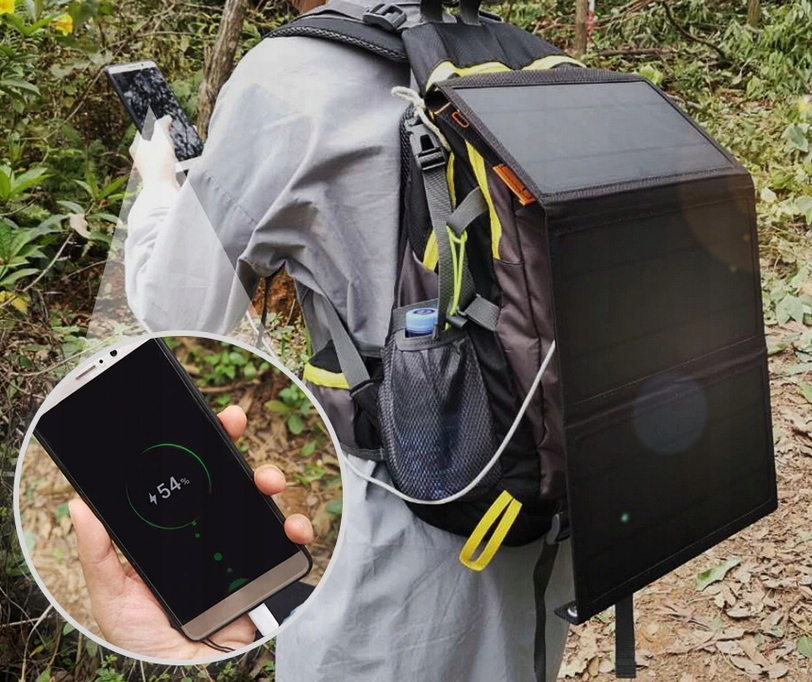 PANEL ŁADOWARKA SOLARNA PRZENOŚNA 21W 2x USB Stan opakowania oryginalne