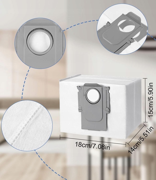 6 x Worki do stacji Roborock S7 MaxV Ultra / Q7 / Q7+, S8+ / S8 Pro Ultra Marka Inna