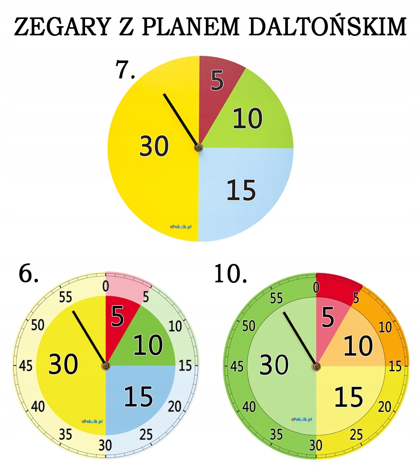 1 Edukacyjny zegar ścienny dla dzieci Nauczycielski mechanizm płynący Bohater brak