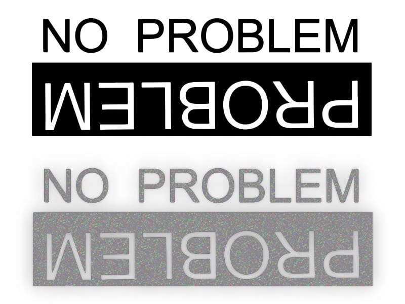 NO PROBLEM - Naklejka na samochód na auto ODBLASKOWA